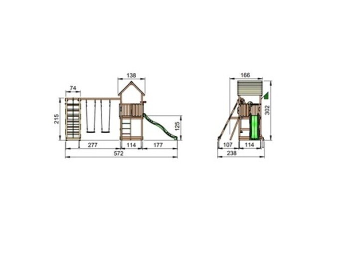 Lektorn Jungle Gym Club m/rutchkana, gungmodul & klättermodul